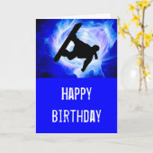 Blue Swirl Snowstorm Karte (Gelbe Blume)