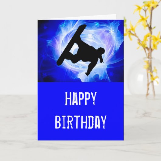 Blue Swirl Snowstorm Karte (Gelbe Blume)