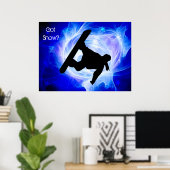 Blue Swirl Snowstorm Poster (Heimbüro)