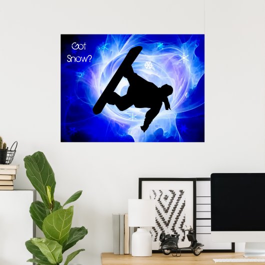 Blue Swirl Snowstorm Poster (Heimbüro)