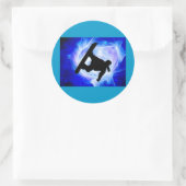 Blue Swirl Snowstorm Runder Aufkleber (Tasche)