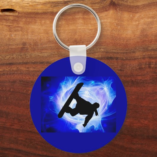 Blue Swirl Snowstorm Schlüsselanhänger (Vorderseite)