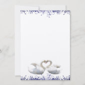 Blue Swirl Swan Love Birds Wedding Einladung (Vorderseite)