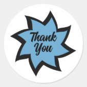 Blue Swirl Vielen Dank Sticker (Vorderseite)