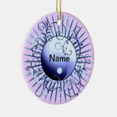 Blue Swirl Yin Yang Keramik Ornament (Rechts)