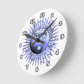 Blue Swirl Yin Yang Runde Wanduhr (Winkel)