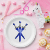 Blue Sword Party Paper Plate Pappteller (Party)