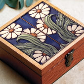 Blue Symmetric Marguerite Daisies Artistic Fliese