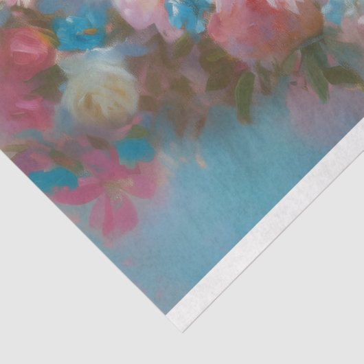 Blue T-Rex Ballerina Blumenkronen Decoupage Seidenpapier (Ausschnitt)