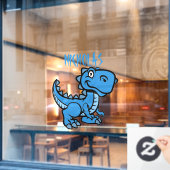 Blue T Rex Dinosaurier Fensteraufkleber (Café-Fenster)