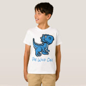 Blue T Rex Dinosaurier Personalisiert Name T-Shirt (Vorne ganz)