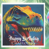 Blue T-Rex Geburtstag Serviette
