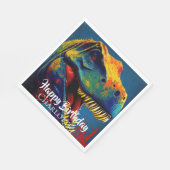 Blue T-Rex Geburtstag Serviette (Ecke)