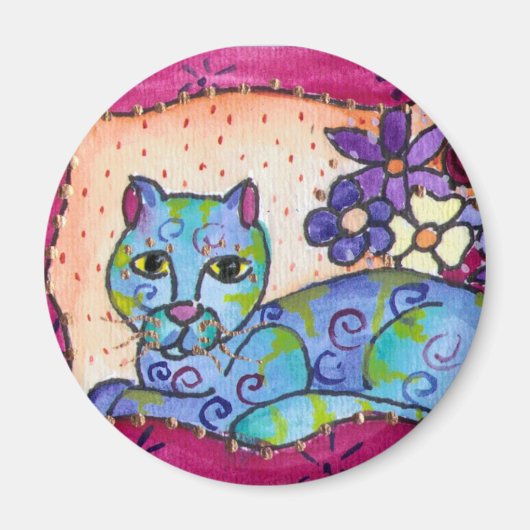 Blue Tabby Cat Magnet (Vorne)