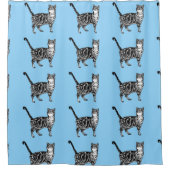 Blue Tabby Cat Niedlich Cats Art Dusche Vorhang (Vorderseite)