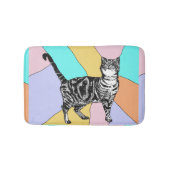 Blue Tabby Cat Pastel Girls Katzen Katzen Bath Mat Badematte (Vorderseite)