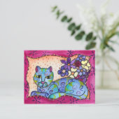 Blue Tabby Cat Postkarte (Stehend Vorderseite)