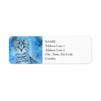 Blue Tabby Kitten | ABSTRAKT | Wasserfarbe