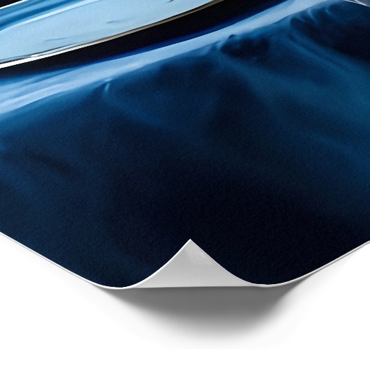 Blue Table Still Life mit Obst, Käse und Flow Poster (Ecke)