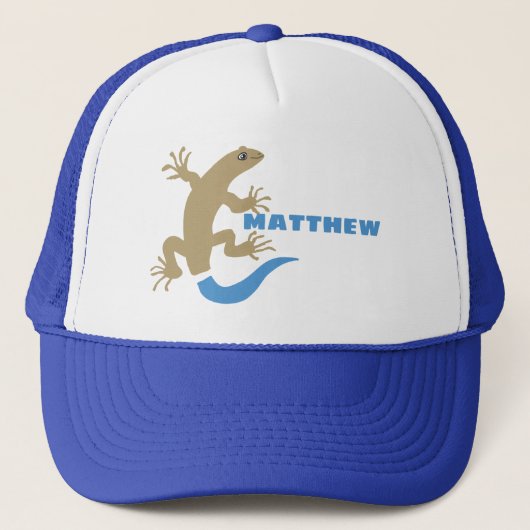Blue Tail Skink Personalisiert Baseball Hat Truckerkappe (Vorderseite)