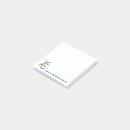 Blue-Tail-Skink-Personalisiert-Post-It-Notes-Pad Post-it Klebezettel (angewinkelt)