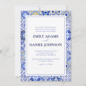 Blue Talavera Fiesta: Eine spanische mexikanische Einladung (Vorderseite)