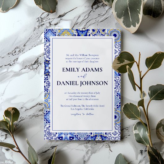 Blue Talavera Fiesta: Eine spanische mexikanische Einladung