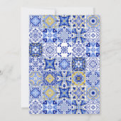 Blue Talavera Fiesta: Eine spanische mexikanische  Save The Date (Rückseite)