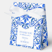 Blue Talavera Fliesen Vintag mexikanische Hochzeit Geschenkschachtel (Vorderseite)
