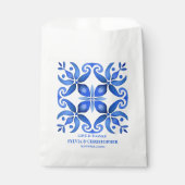 Blue Talavera Fliesen Vintag mexikanische Hochzeit Geschenktütchen (Vorderseite)