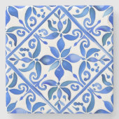 Blue Talavera Gastgeschenke Hochzeiten Steinuntersetzer (Vorderseite)