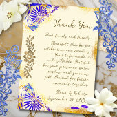 Blue Talavera Gold Baroque Wedding Dankeskarte