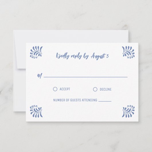 BLUE TALAVERA MEXICAN RSVP CARD (Vorderseite)