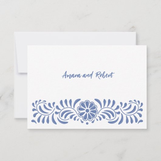 BLUE TALAVERA MEXICAN RSVP CARD (Rückseite)