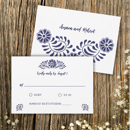BLUE TALAVERA MEXICAN RSVP CARD
