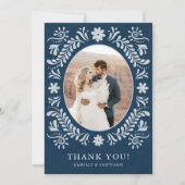 Blue Talavera Mexican Theme Foto Vielen Dank Dankeskarte (Vorderseite)