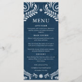 Blue Talavera Mexican Wedding Menu Card Menükarte (Vorderseite)