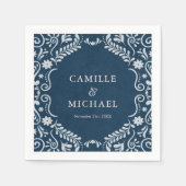 Blue Talavera Mexican Wedding Paper Serviette (Vorderseite)