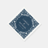 Blue Talavera Mexican Wedding Paper Serviette (Ecke)