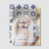 Blue Talavera Mexican Wedding Pergament Einladungen (Versatz (Ehepaar))