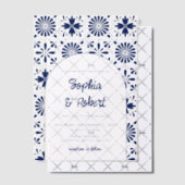 Blue Talavera Mexican Wedding Pergament Einladungen (Versetzt (Einladung))