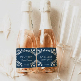 Blue Talavera Mexican Wedding Schaumweinetikett