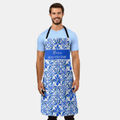Blue Talavera personalisierte Geschenke Schürze (Getragen)