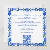 Blue Talavera Spanische Fliesen alle in einer Hoch Einladung (Rückseite)