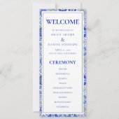 Blue Talavera Spanisches Hochzeitsprogramm (Vorderseite)