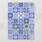 Blue Talavera Spanish Mexican Wedding Menükarte (Rückseite)