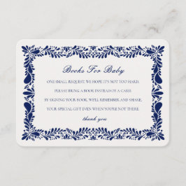 Blue Talavera Tile Books Baby Einladung Beilage