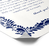 Blue Talavera Tile Diaper Gedanken Babydusche Poster (Ecke)