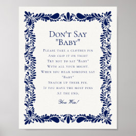 Blue Talavera Tile Dont Say Baby Showspiel Poster
