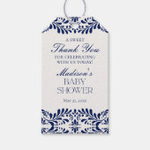 Blue Talavera Tile Fiesta Baby Dusche Gefallen Geschenkanhänger (Vorderseite)